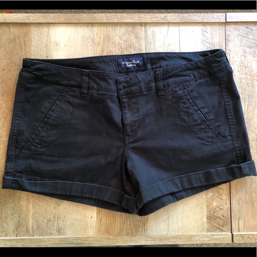 American Eagle stretch black shorts. Size 10.
